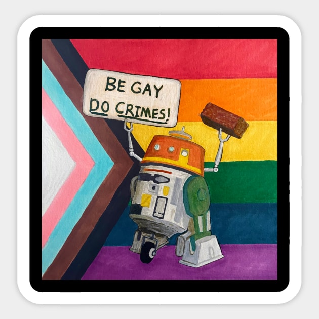 Antifa Pride Robot Sticker by Galielashop